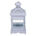 Lanterna metallo 1-3 bianco opaco argentato quadro cm24x24h52,5