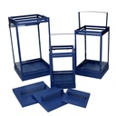 Metal lantern 1-3 blue 18x18h36.3-42.5 cm