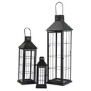 Lanterna metallo 1-3 nero quadro cm26x26h87,5