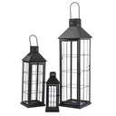 Lanterna metallo 1-3 nero quadro cm26x26h87,5