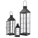 Lanterna metallo 1-3 nero quadro cm26x26h87,5