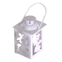 Lanterna metallo natale bianco confezione 3 pezzi quadro cm7,5x7,5h11