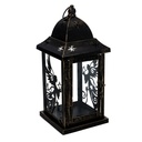 Lanterna metallo nero e oro quadro cm14x14h33