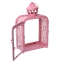 Lanterna metallo rosa cm17x9h30,5