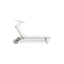 Lettino Cross con ruote in alluminio bianco