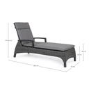 Lettino con cuscini Britton antracite  cm 205