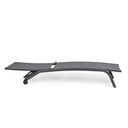 Lettino da giardino in alluminio con ruote Antracite CLEOPAS 61x192x h96 cm