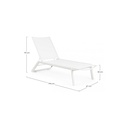 Lettino in alluminio Cruise con ruote bianco