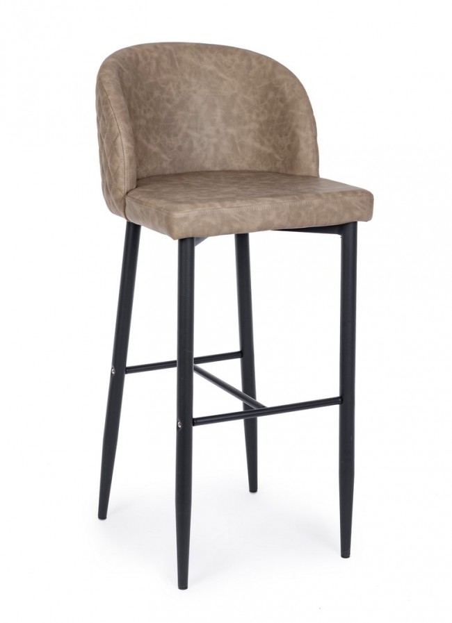 Sgabello bar tortora in ecopelle stile design