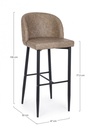 Sgabello bar tortora in ecopelle stile design