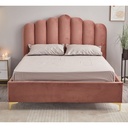 Letto Matrimoniale Contenitore Artu Rosa Testiera Smerlata Rete Inclusa 160x190 cm