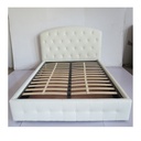 Letto Matrimoniale Contenitore Button2 Bianco Testiera Curva