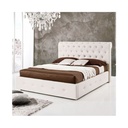 Letto matrimoniale c/ contenitore  in ecopelle Bianco 180x223xh.120 cm