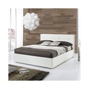 Letto matrimoniale c/ contenitore  in ecopelle Bianco 182x205xh.120 cm