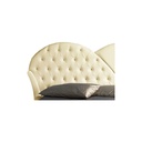Letto matrimoniale c/contenitore in ecopelle crema  215x220xh.122 cm