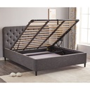 Letto matrimoniale contenitore Idra grigio scuro testiera con bottoni L 170 x P 207,5 X H 114 cm