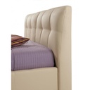Letto matrimoniale  in ecopelle crema c/contenitore 182x216xh.104 cm