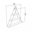 Libreria muro triangolare bacheca piramide bianca cm  cm 74 x 13 x 61h