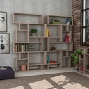 Libreria orizzontale bifacciale tortora Karmato   80,6x29,6xh.191 cm