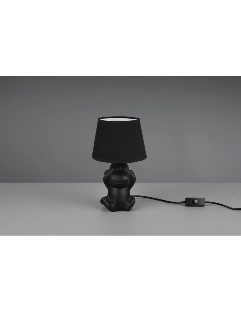 Lume Da Tavolo Abu Ceramica Scimmietta &quot;Non Vedo&quot; Nero Trio Lighting