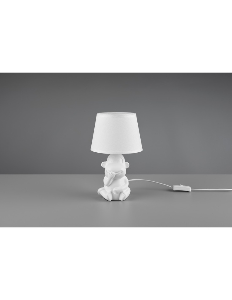 Lumetto Chita Ceramica Scimmietta &quot;Non Parlo&quot; Bianco Trio Lighting