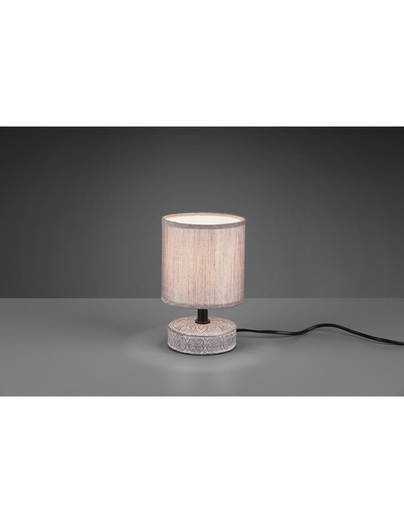 Lumetto Marrone Moderno Base Ceramica con Paralume Tessuto Marie Trio Lighting