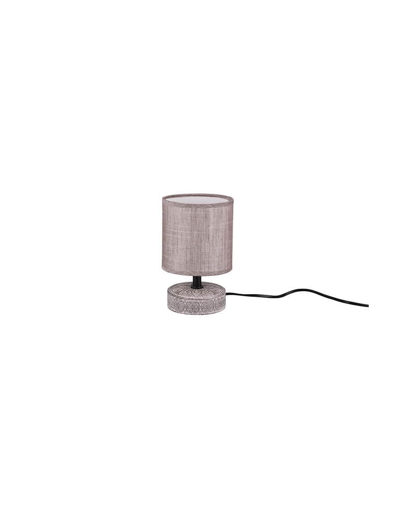 Lumetto Marrone Moderno Base Ceramica con Paralume Tessuto Marie Trio Lighting