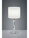 Lumetto Moderno Nandor Nichel Paralume Tessuto Bianco Fusto Led Trio Lighting