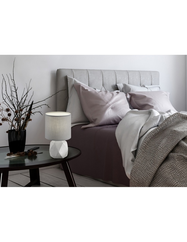 Lumetto Pike Cemento con Rombi e Paralume Grigio Ø16 cm Trio Lighting