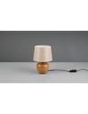 Lumetto Tavolo Luxor Base Effetto Legno Paralume Tessuto Beige Trio Lighting
