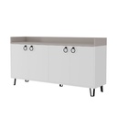 Madia Dea 4 ante bianco e light mocha 140x36x80 h