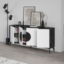 Madia Gora 180x35.6x82 cm Struttura Bendir con Ante Bianche