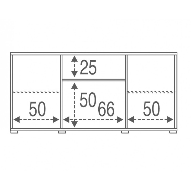Sideboard with two doors and two drawers in Ossido White 174x41x h84 cm