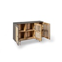 Madia moderna  grigio scuro rattan oro cm 160 x 38 x h 75