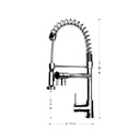 Miscelatore da cucina con doccetta finitura cromo h.58x19 cm