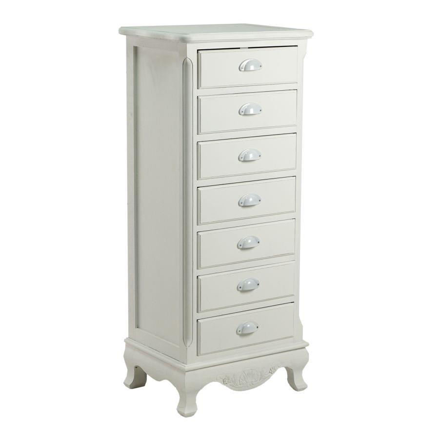 Antique white 7-drawer base unit cm48x35h110,5