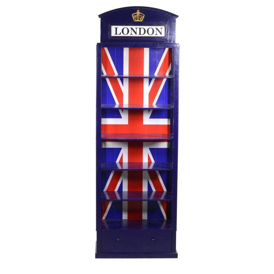 Mobile libreria blu london cameretta  cm48x27 x h146