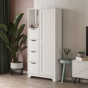 Mobile multiuso Yada midi bianco con 1 anta, 4 cassetti H 164.5 x L 77 x P 29.6 cm