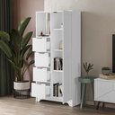 Mobile multiuso Yada midi bianco con 1 anta, 4 cassetti H 164.5 x L 77 x P 29.6 cm