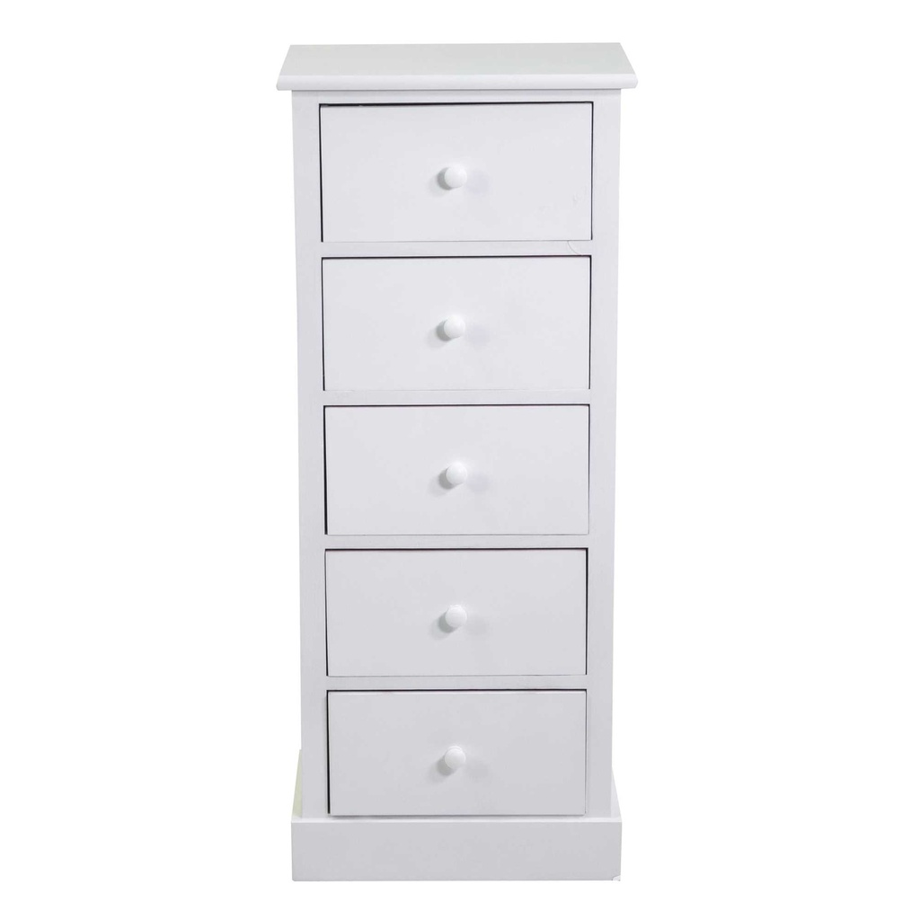 Mobiletto Eleonora cassettiera bianco 5cassetti cm 38x28h91