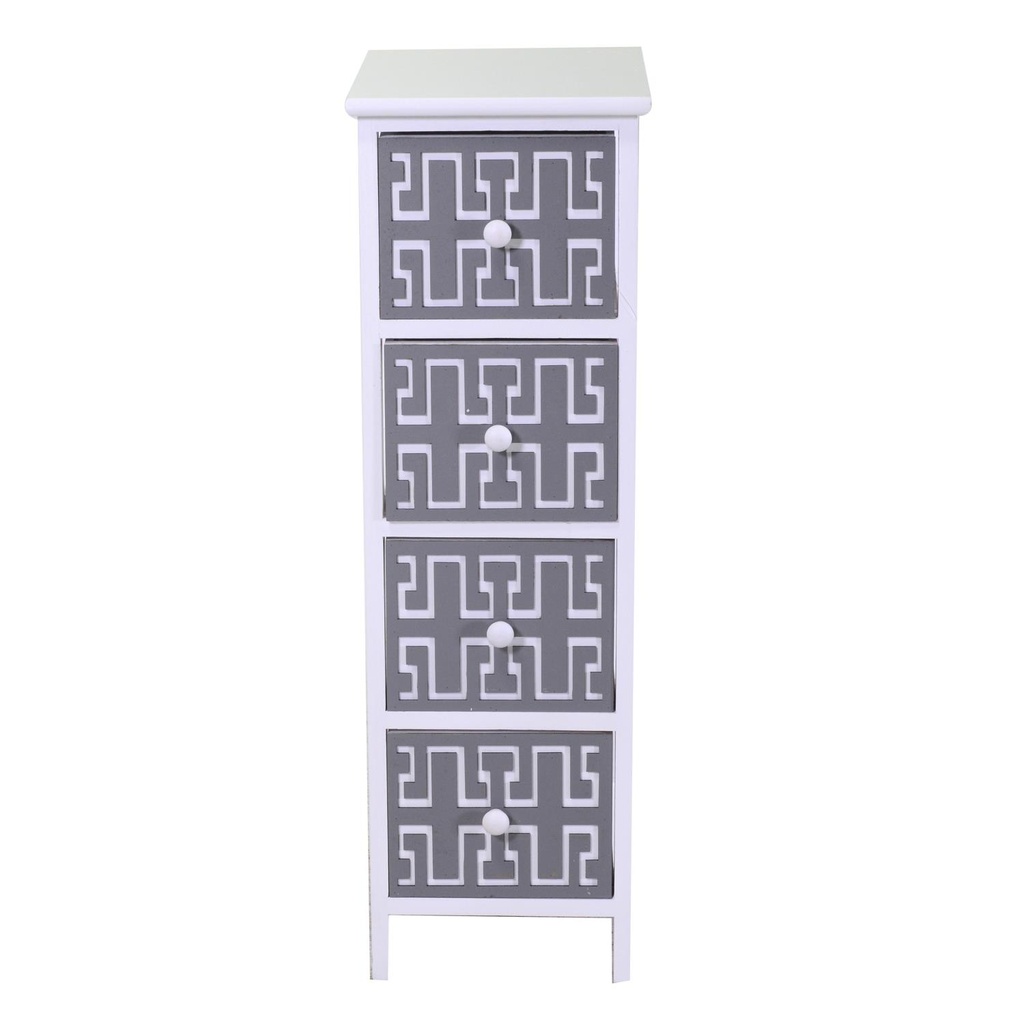 Gianna chest of drawers white gray 4 drawers cm26x32h81