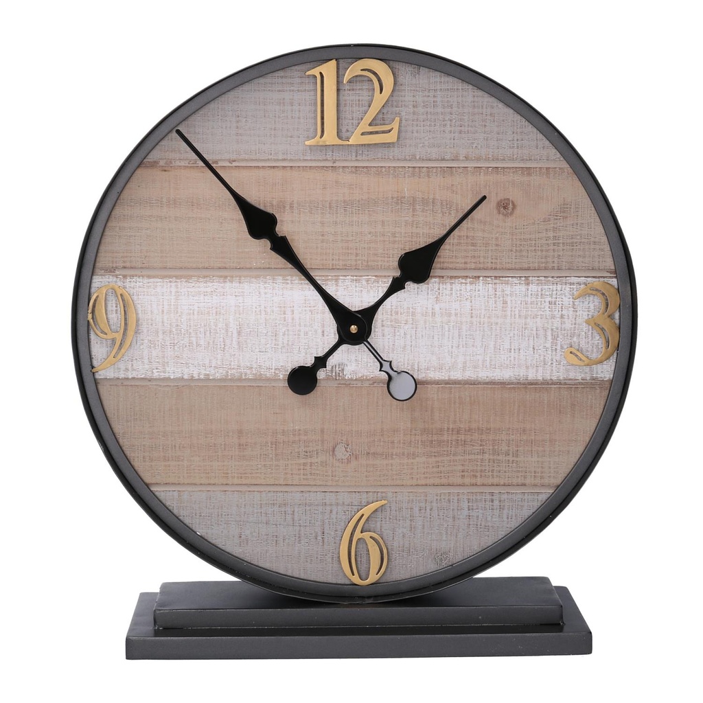 Orologio tavolo legno metallo cm43,9x11,9h48