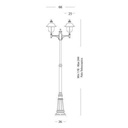 Palo con struttura in pressofusione di alluminio grigio e rame  da esterno  h. 244 cm
