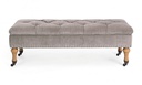 Panca contenitore beige in velluto stile classico