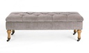 Panca contenitore beige in velluto stile classico
