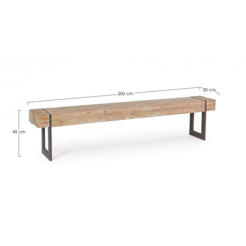Panca industriale urban Garrett  legno acciaio