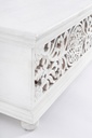 Panca portatutto shabby intarsiata bianca cm 100 x 50 x 45h