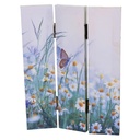 Paravento stampa 3 ante fiori e farfalle cm120,6x2,5h180