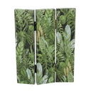 Paravento stampa 3 ante foglie verde cm120,6x2,5h180