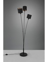 Piantana Tommy 3 Paralumi Tessuto Nero E Oro Trio Lighting